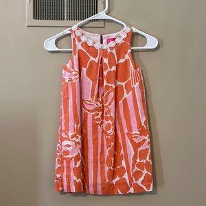 Lilly, Pulitzer, orange and pink shift dress